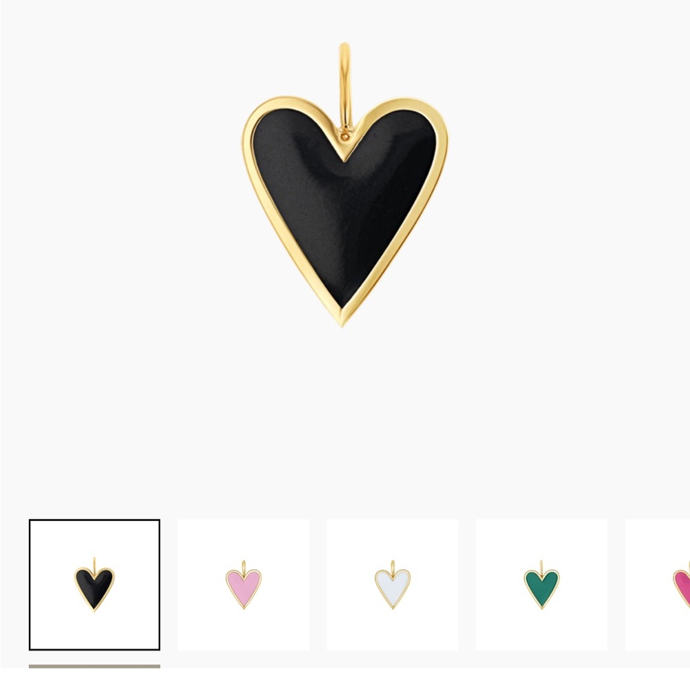Baby Gold 14kt Black Heart enamel Pendant